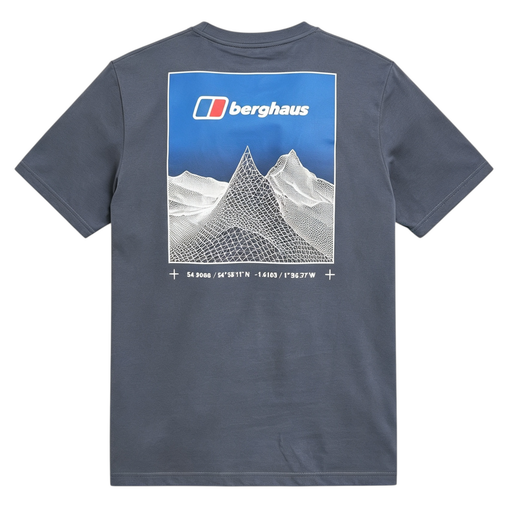 Berghaus Mens T Shirt Pinnacle Point Crew Neck Short Sleeve Cotton Summer Tee