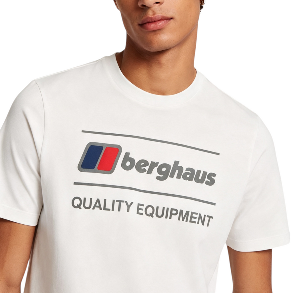 Berghaus Mens T Shirt Quality Equipment Crew Neck Short Sleeve Summer T Shirt White