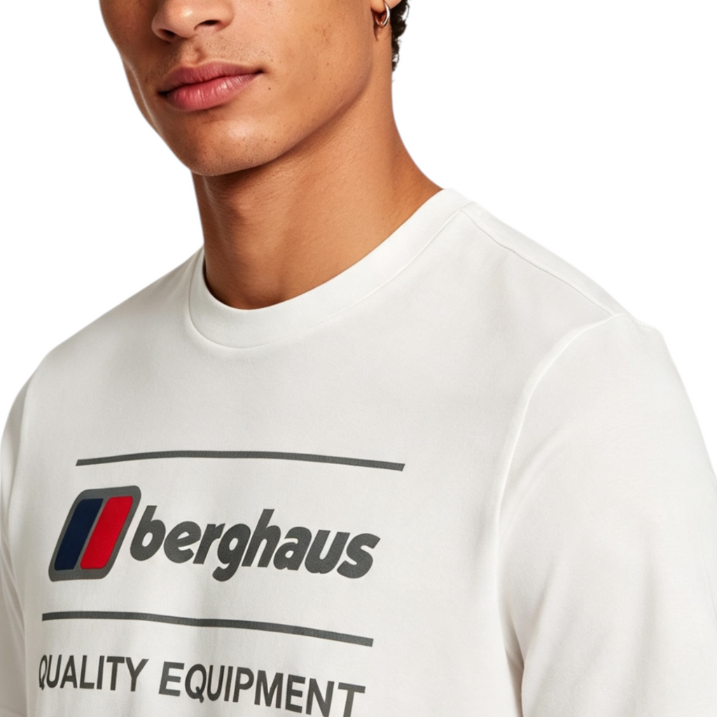Berghaus Mens T Shirt Quality Equipment Crew Neck Short Sleeve Summer T Shirt White