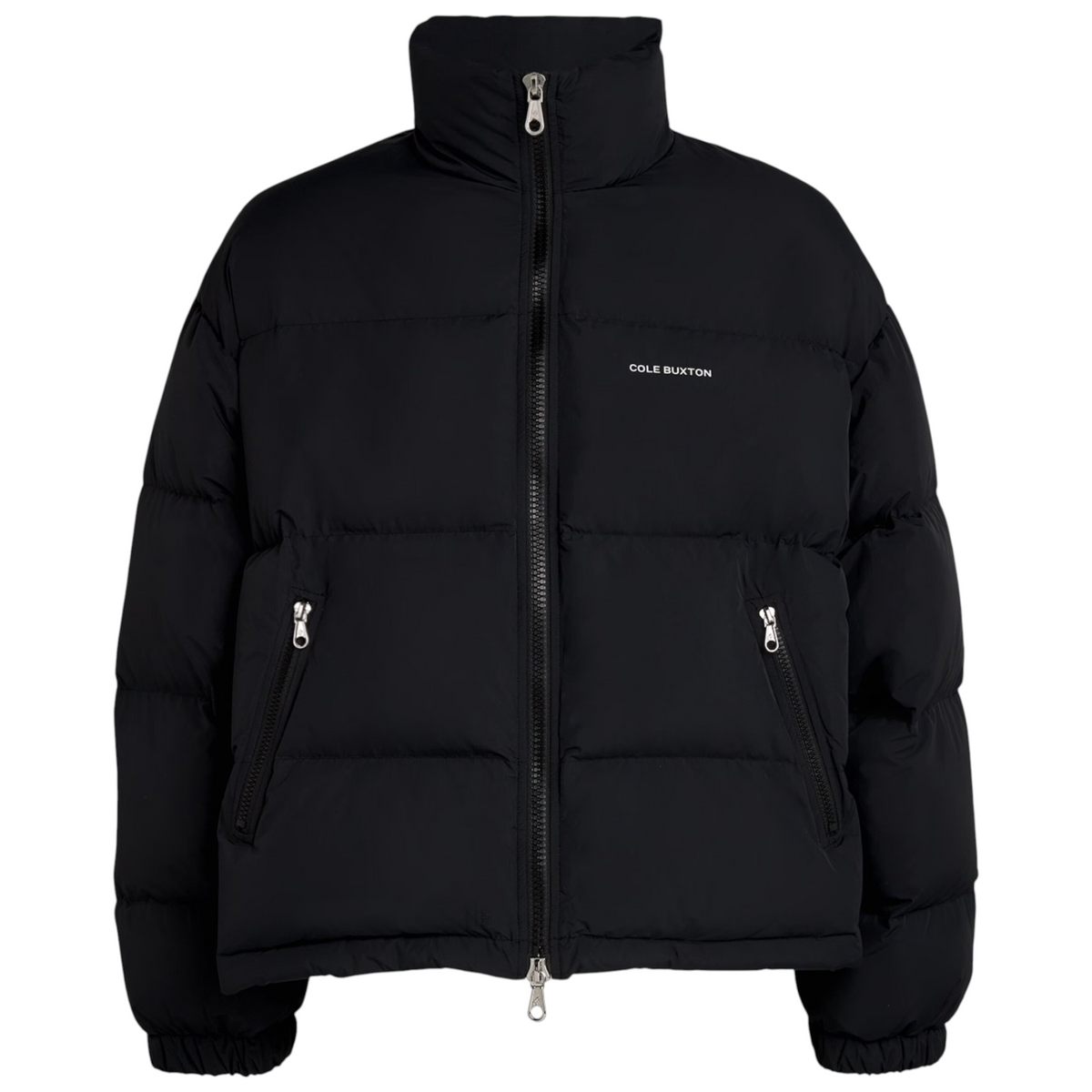 Cole Buxton Cropped Logo Puffer Jacket Black
