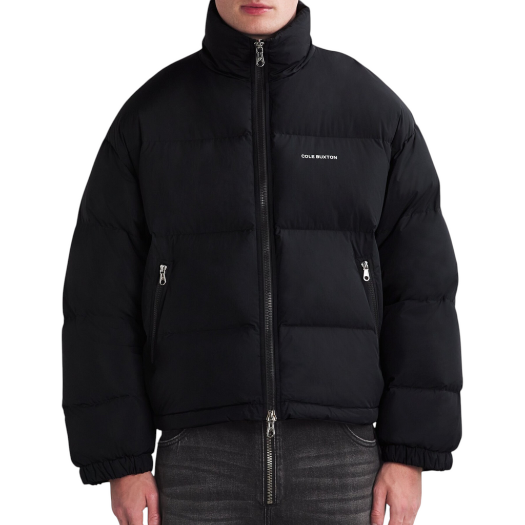 Cole Buxton Cropped Logo Puffer Jacket Black