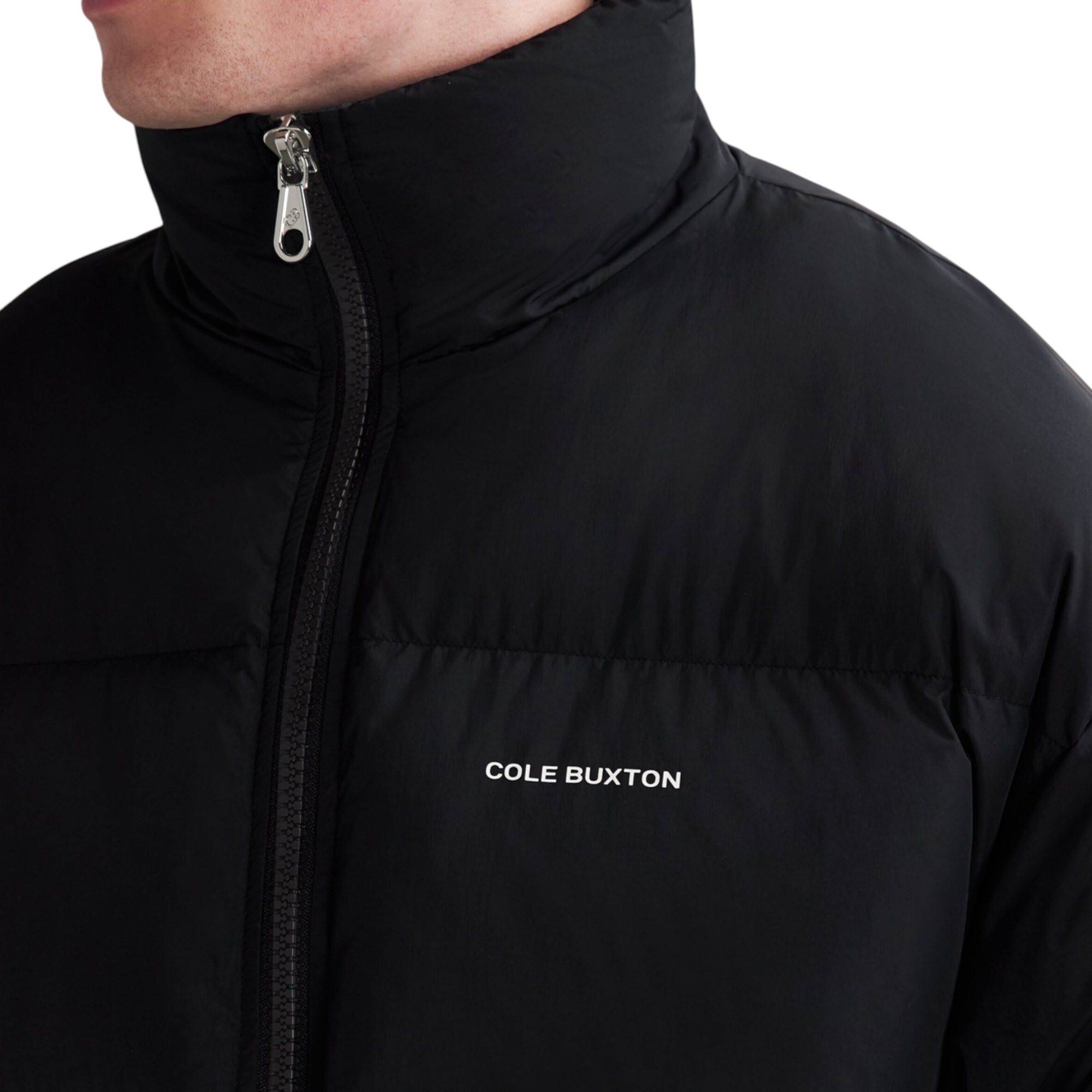 Cole Buxton Cropped Logo Puffer Jacket Black