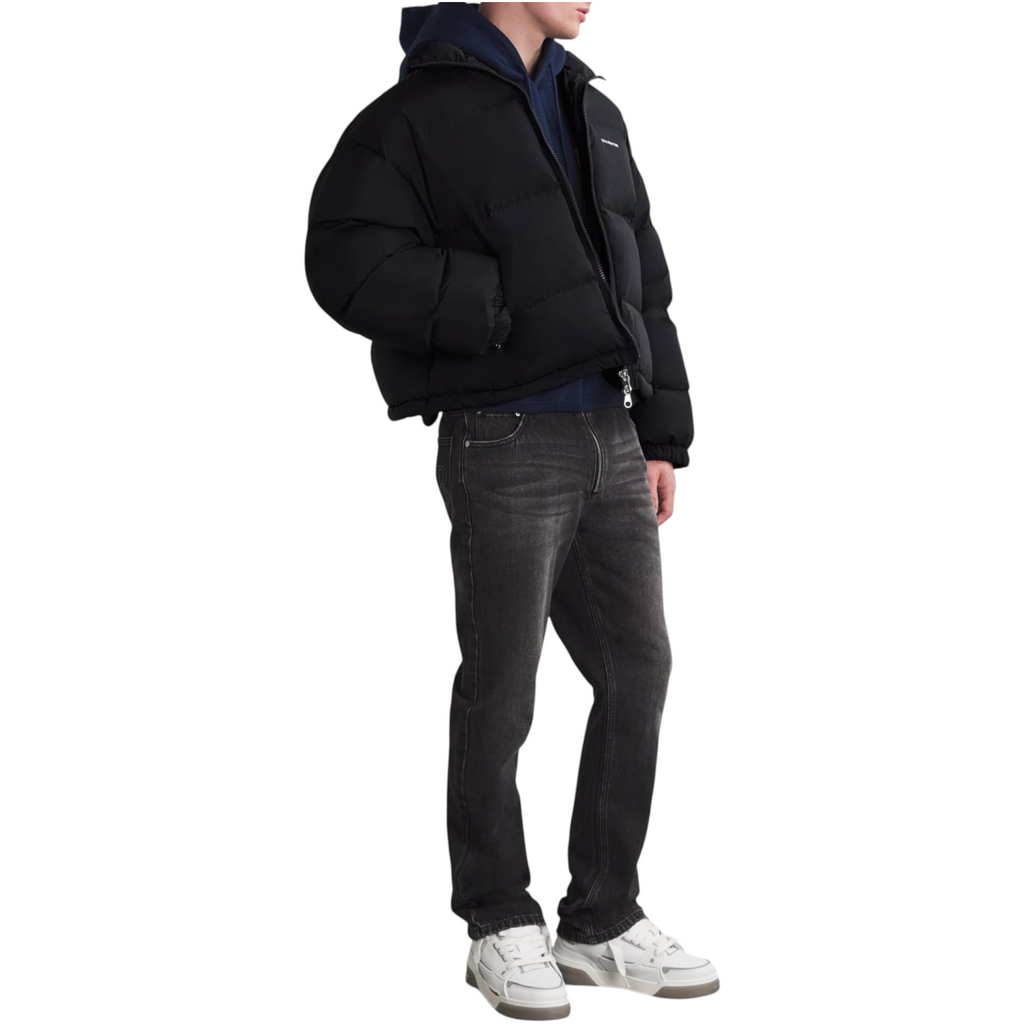 Cole Buxton Cropped Logo Puffer Jacket Black
