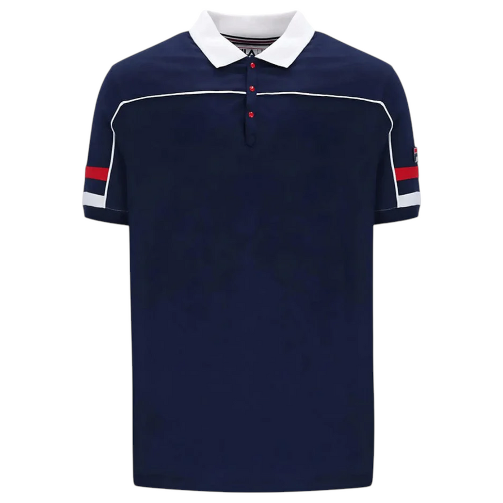 Fila Mens Polo Shirt Grand Piping Polo Short Sleeve Cotton Summer Polo