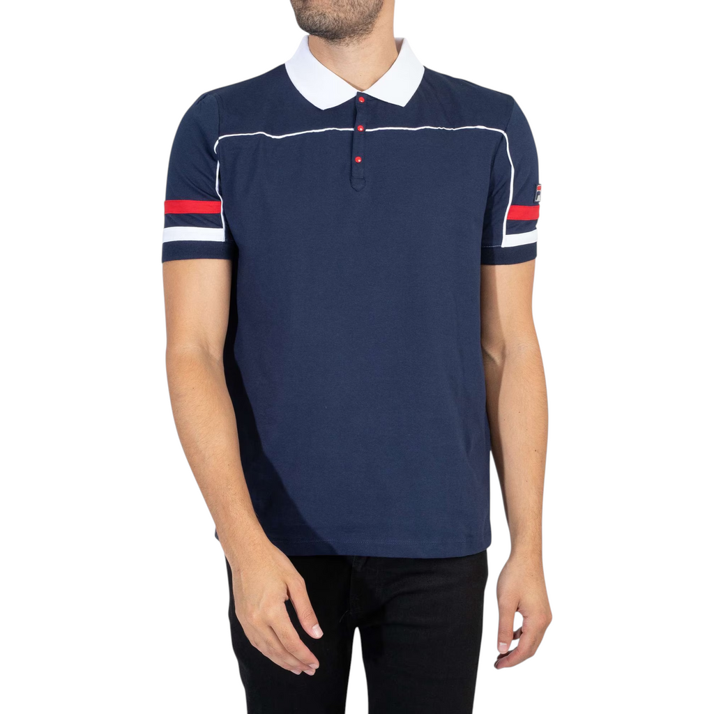 Fila Mens Polo Shirt Grand Piping Polo Short Sleeve Cotton Summer Polo
