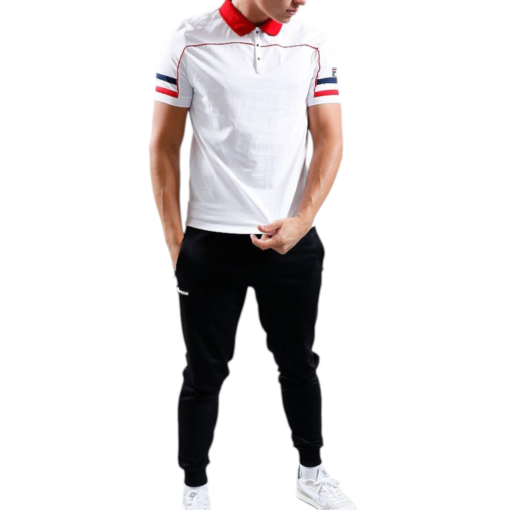 Fila Mens Polo Shirt Grand Piping Polo Short Sleeve Cotton Summer Polo
