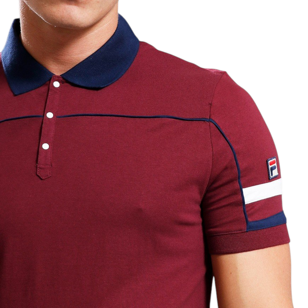 Fila Mens Polo Shirt Grand Piping Polo Short Sleeve Cotton Summer Polo