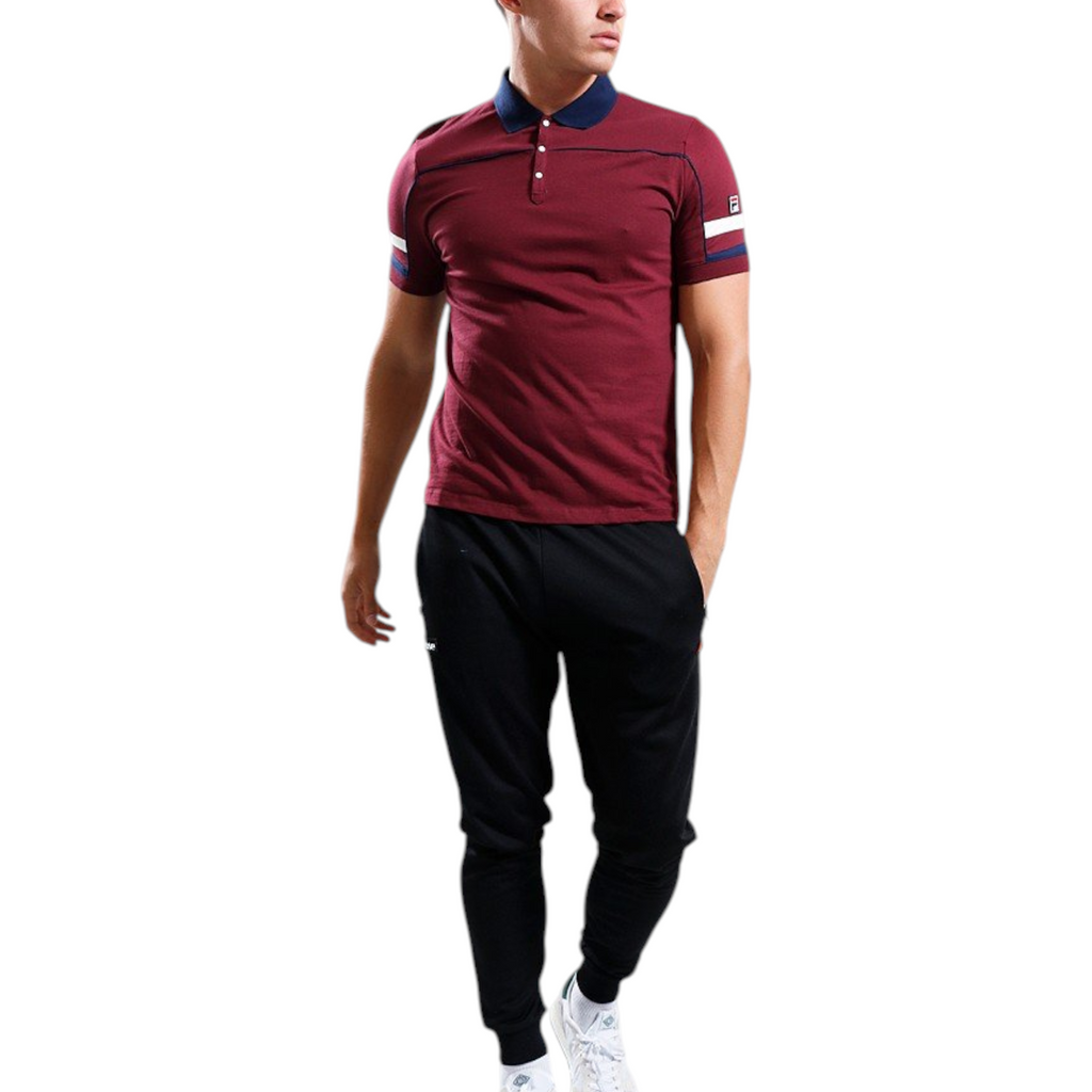 Fila Mens Polo Shirt Grand Piping Polo Short Sleeve Cotton Summer Polo