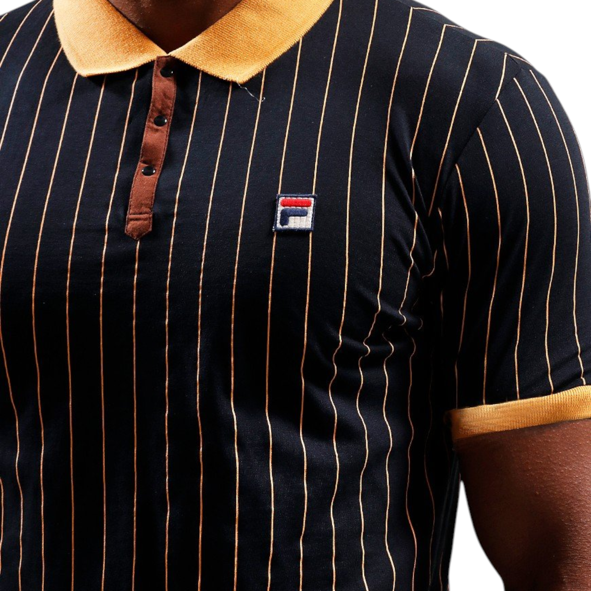 Fila Mens Polo Shirt Classic Striped Polo Short Sleeve Cotton Summer Polo