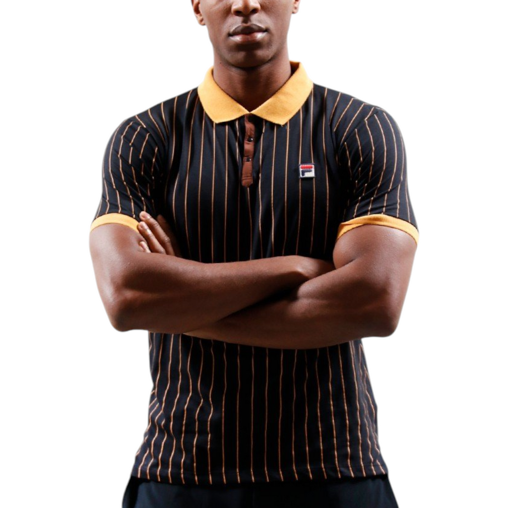 Fila Mens Polo Shirt Classic Striped Polo Short Sleeve Cotton Summer Polo