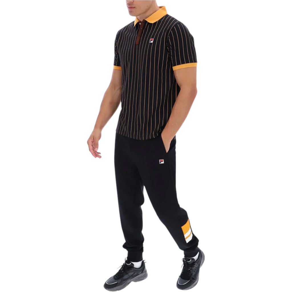 Fila Mens Polo Shirt Classic Striped Polo Short Sleeve Cotton Summer Polo