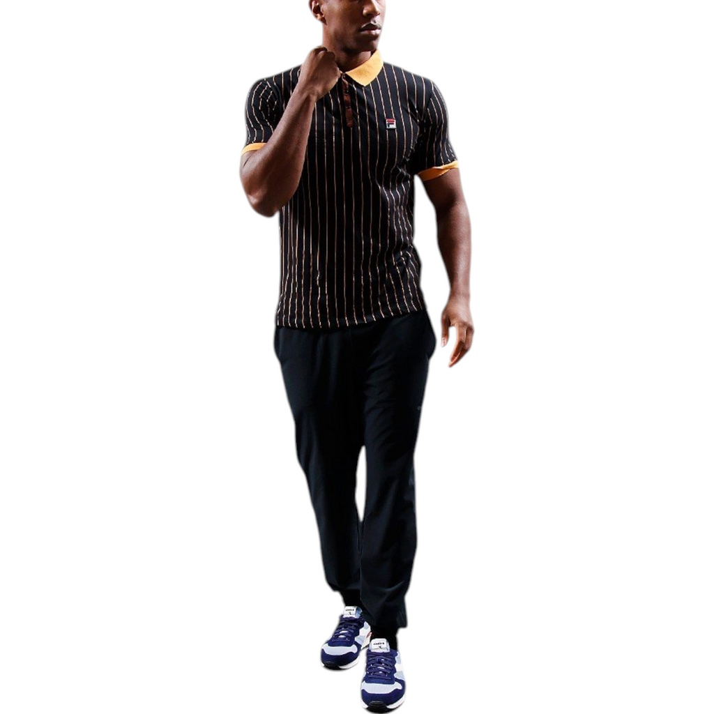 Fila Mens Polo Shirt Classic Striped Polo Short Sleeve Cotton Summer Polo