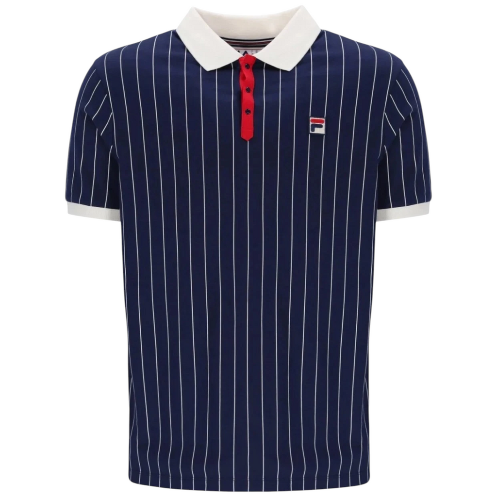 Fila Mens Polo Shirt Classic Striped Polo Short Sleeve Cotton Summer Polo