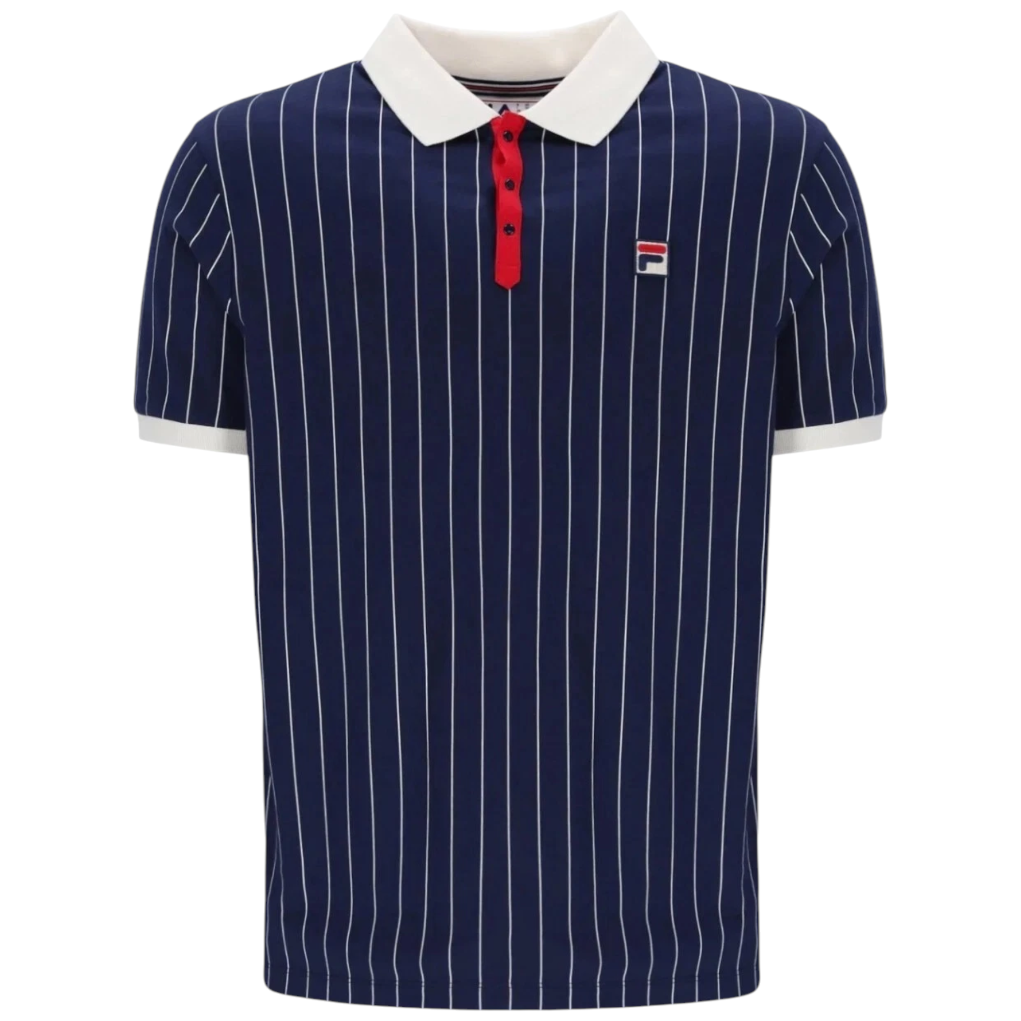 Fila Mens Polo Shirt Classic Striped Polo Short Sleeve Cotton Summer Polo