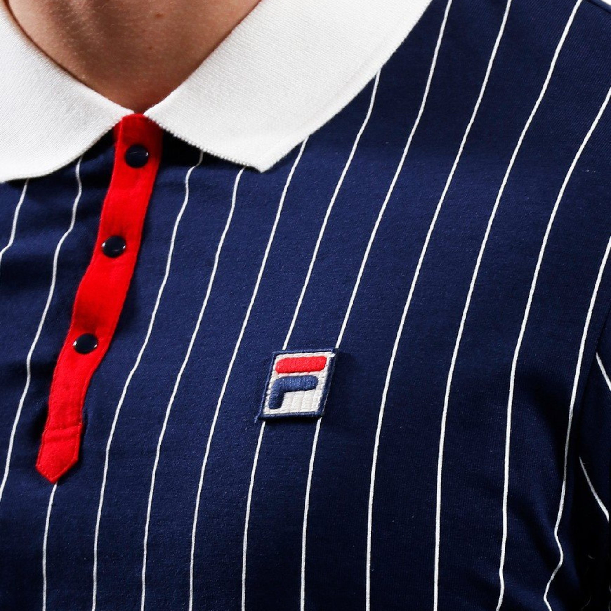 Fila Mens Polo Shirt Classic Striped Polo Short Sleeve Cotton Summer Polo