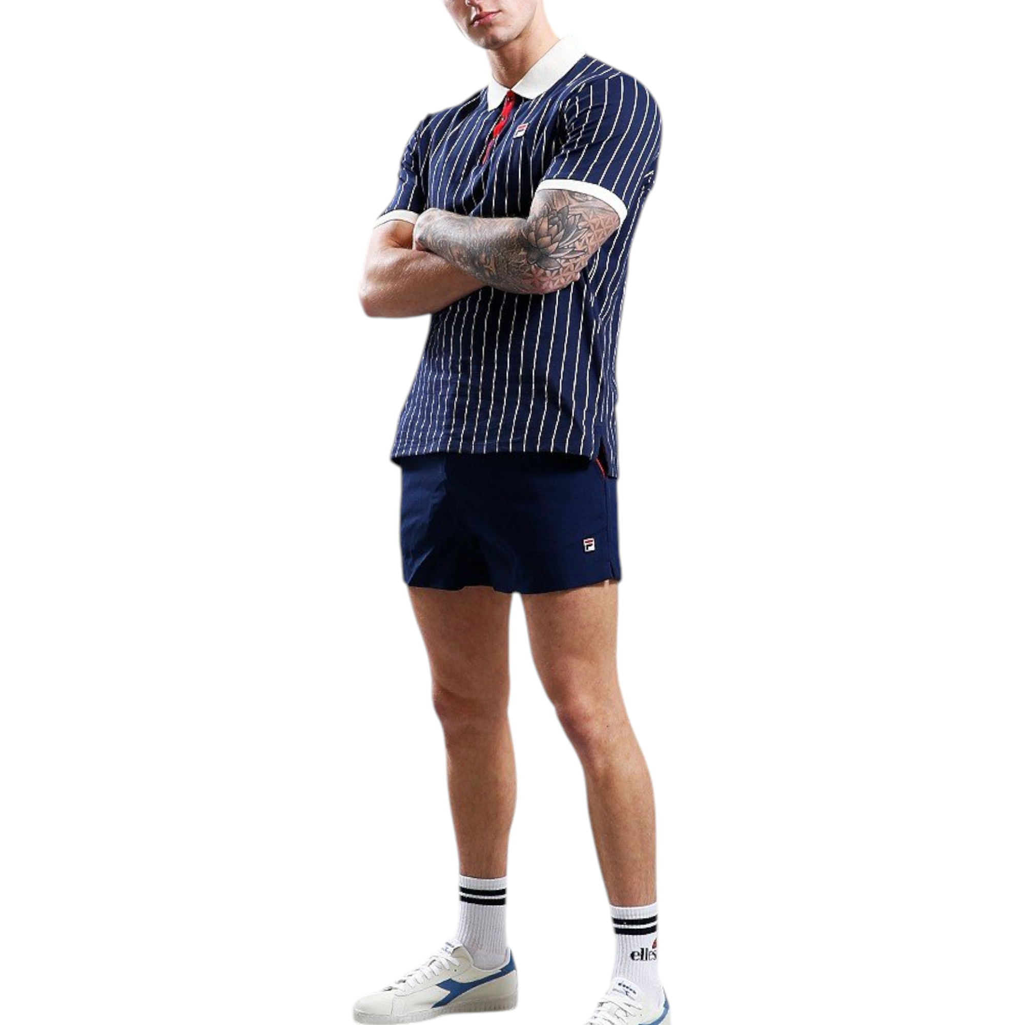 Fila Mens Polo Shirt Classic Striped Polo Short Sleeve Cotton Summer Polo