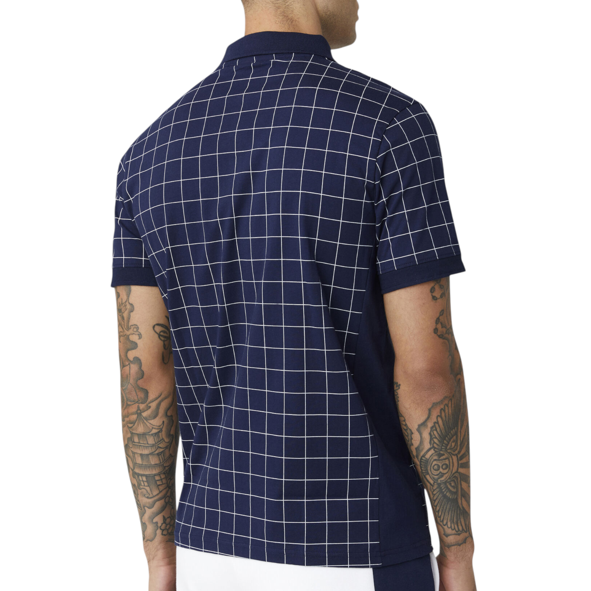Fila Mens Polo Shirt Vintage Check Short Sleeve Summer Polo Cotton