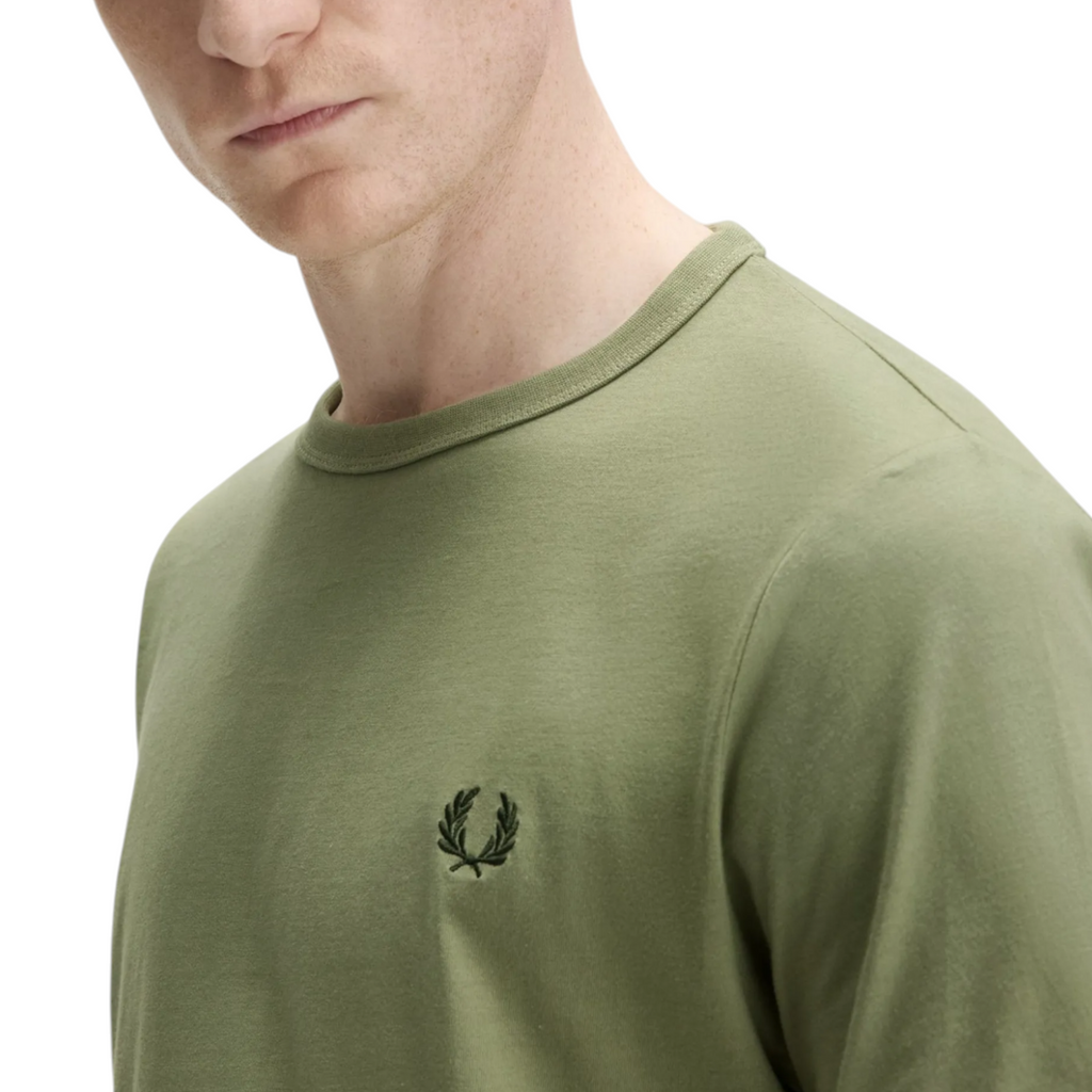 Fred Perry Mens T Shirt Ringer Crew Neck Short Sleeve Summer Tee