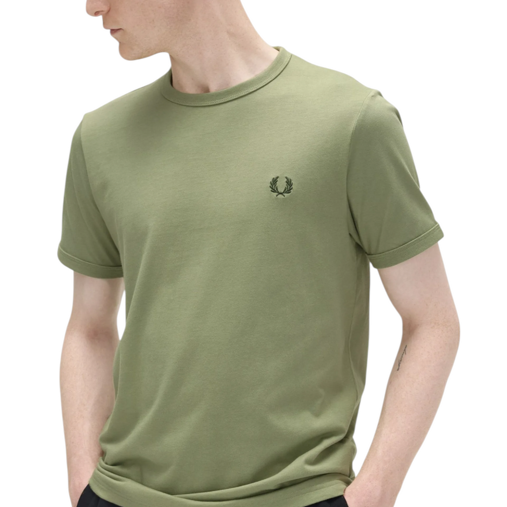 Fred Perry Mens T Shirt Ringer Crew Neck Short Sleeve Summer Tee