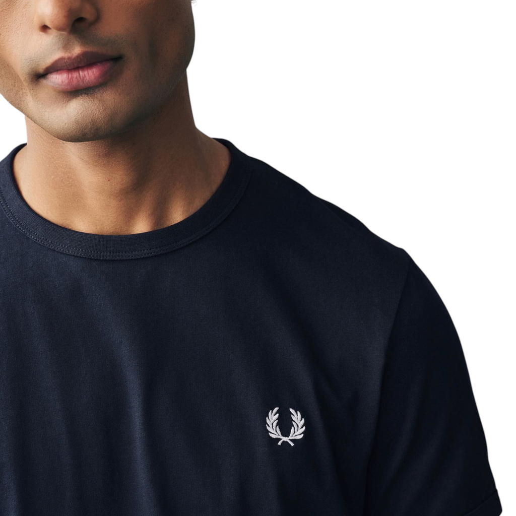 Fred Perry Mens T Shirt Ringer Crew Neck Short Sleeve Summer Tee