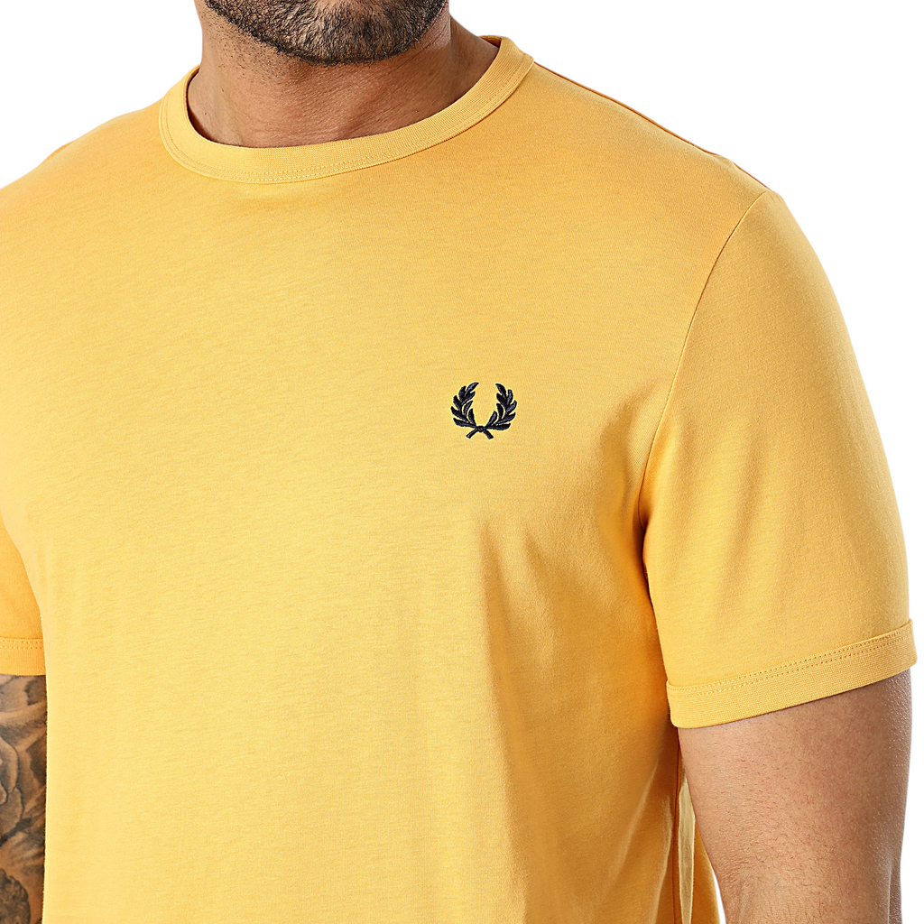 Fred Perry Mens T Shirt Ringer Crew Neck Short Sleeve Summer Tee