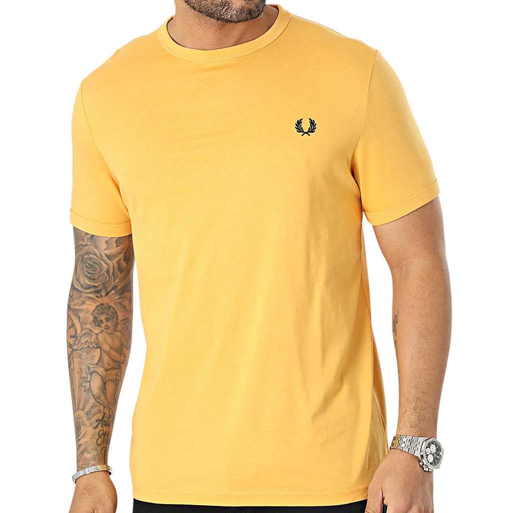 Fred Perry Mens T Shirt Ringer Crew Neck Short Sleeve Summer Tee