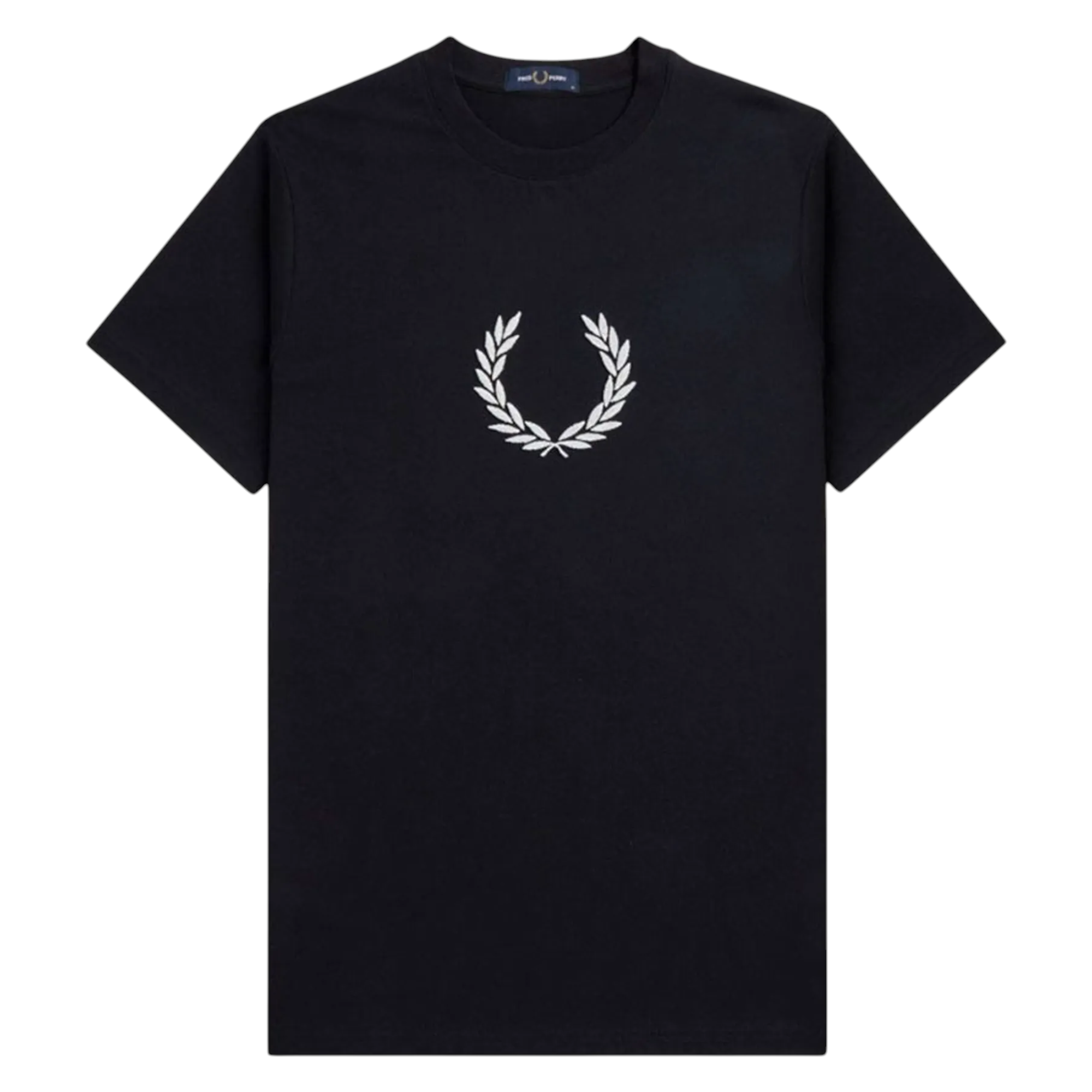 Fred Perry Mens T Shirt Textured Laurel Wreath Logo Crew Neck Short Sleeve Summer Tee