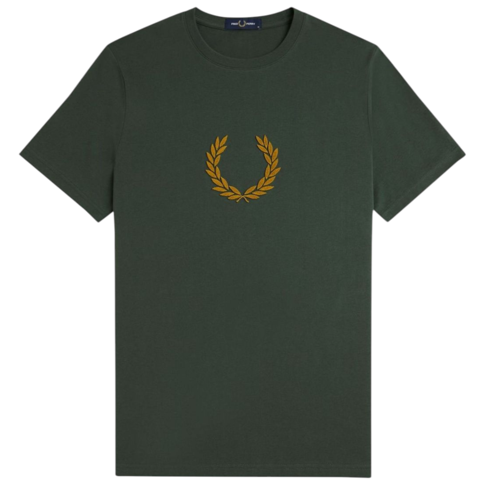 Fred Perry Mens T Shirt Textured Laurel Wreath Logo Crew Neck Short Sleeve Summer Tee