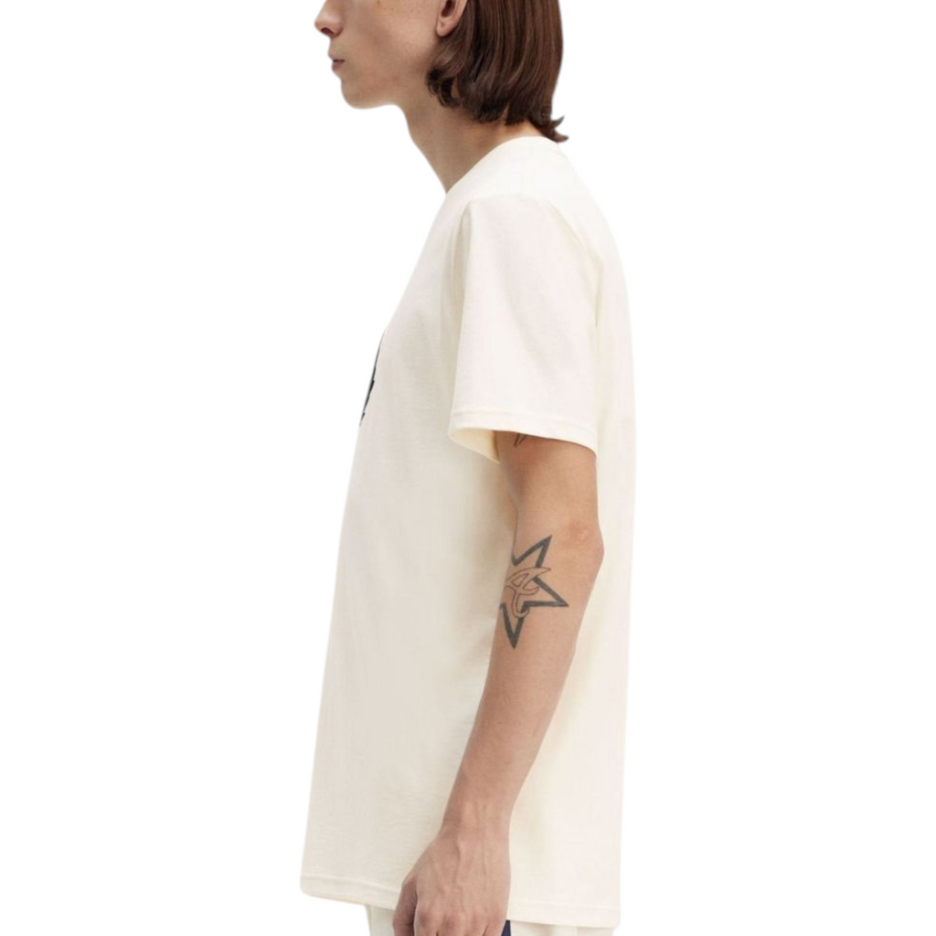 Fred Perry Mens T Shirt Textured Laurel Wreath Logo Crew Neck Short Sleeve Summer Tee