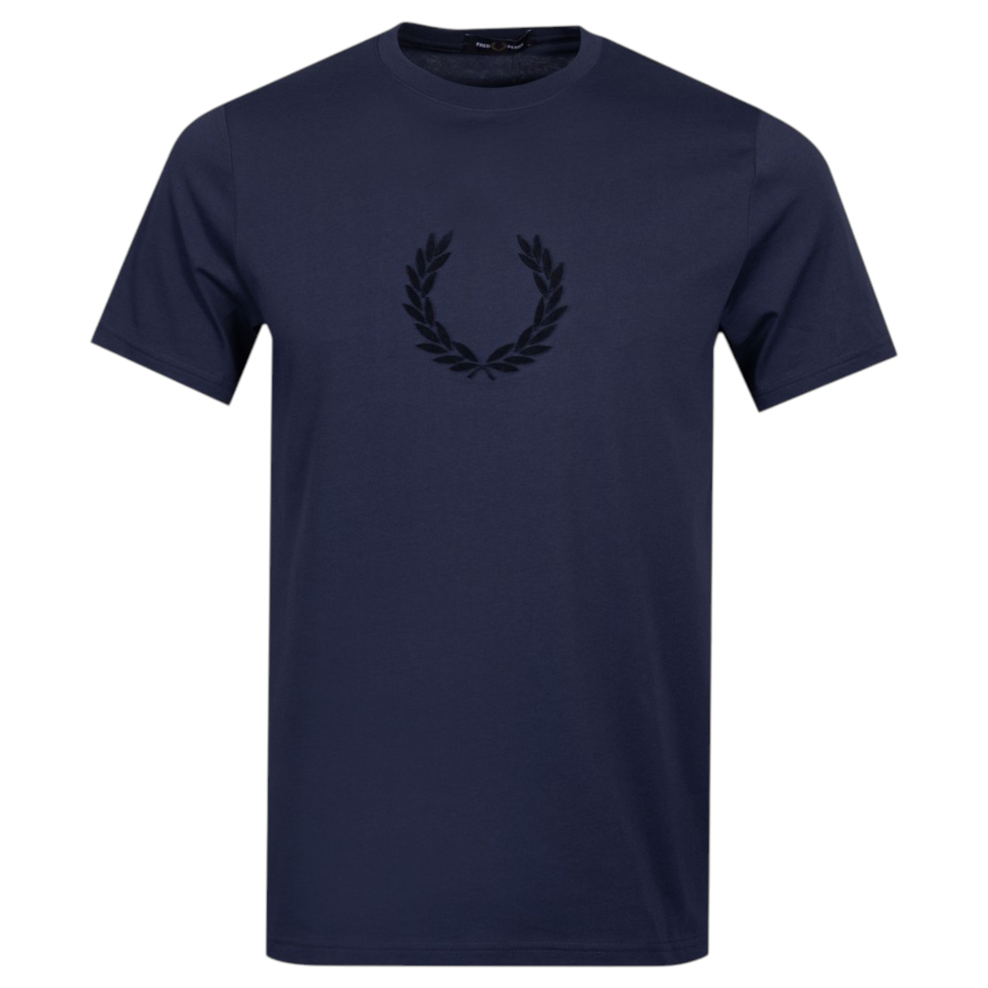 Fred Perry Mens T Shirt Textured Laurel Wreath Logo Crew Neck Short Sleeve Summer Tee