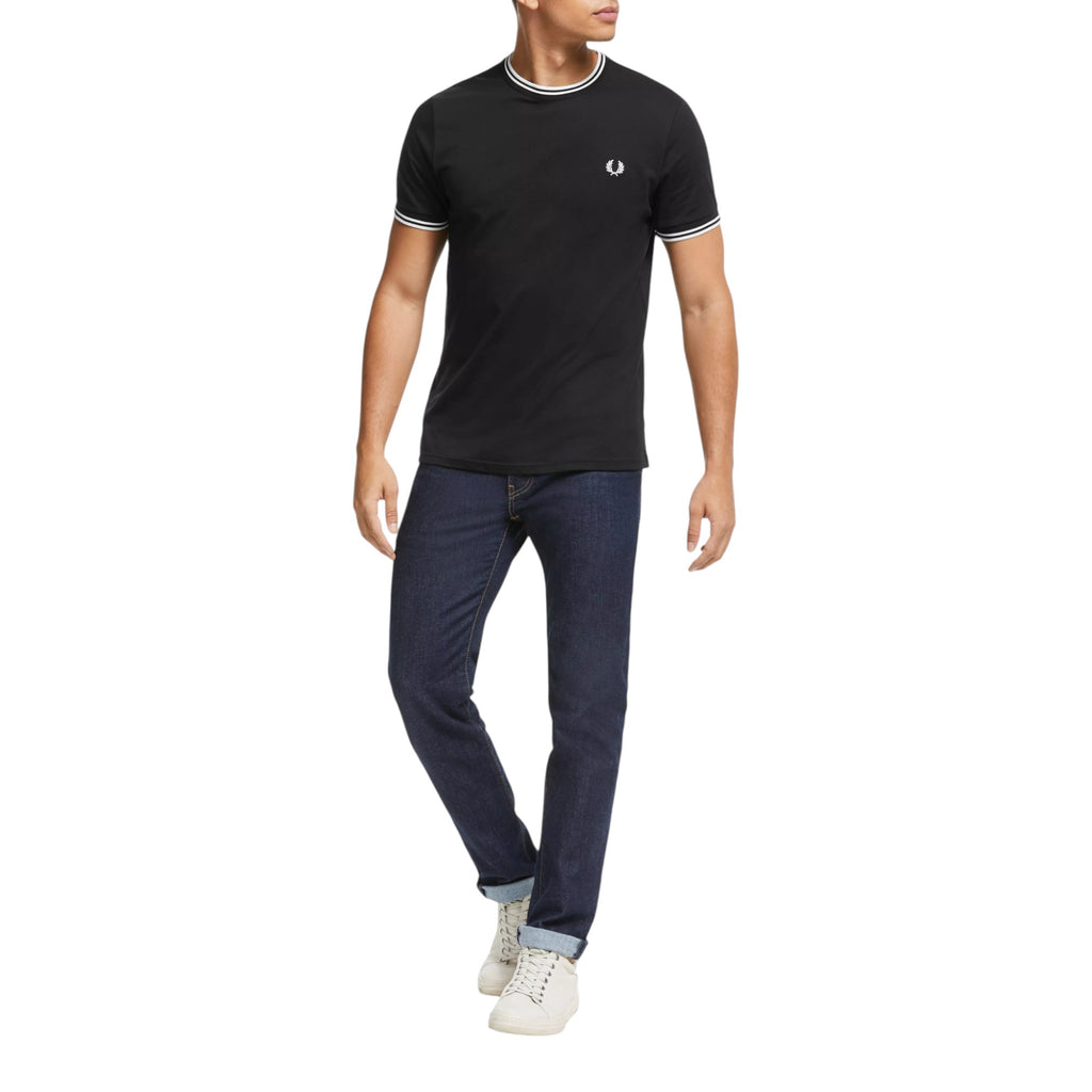 Fred Perry Twin Tipped Mens T Shirt Crew Neck Short Sleeve Summer Tee
