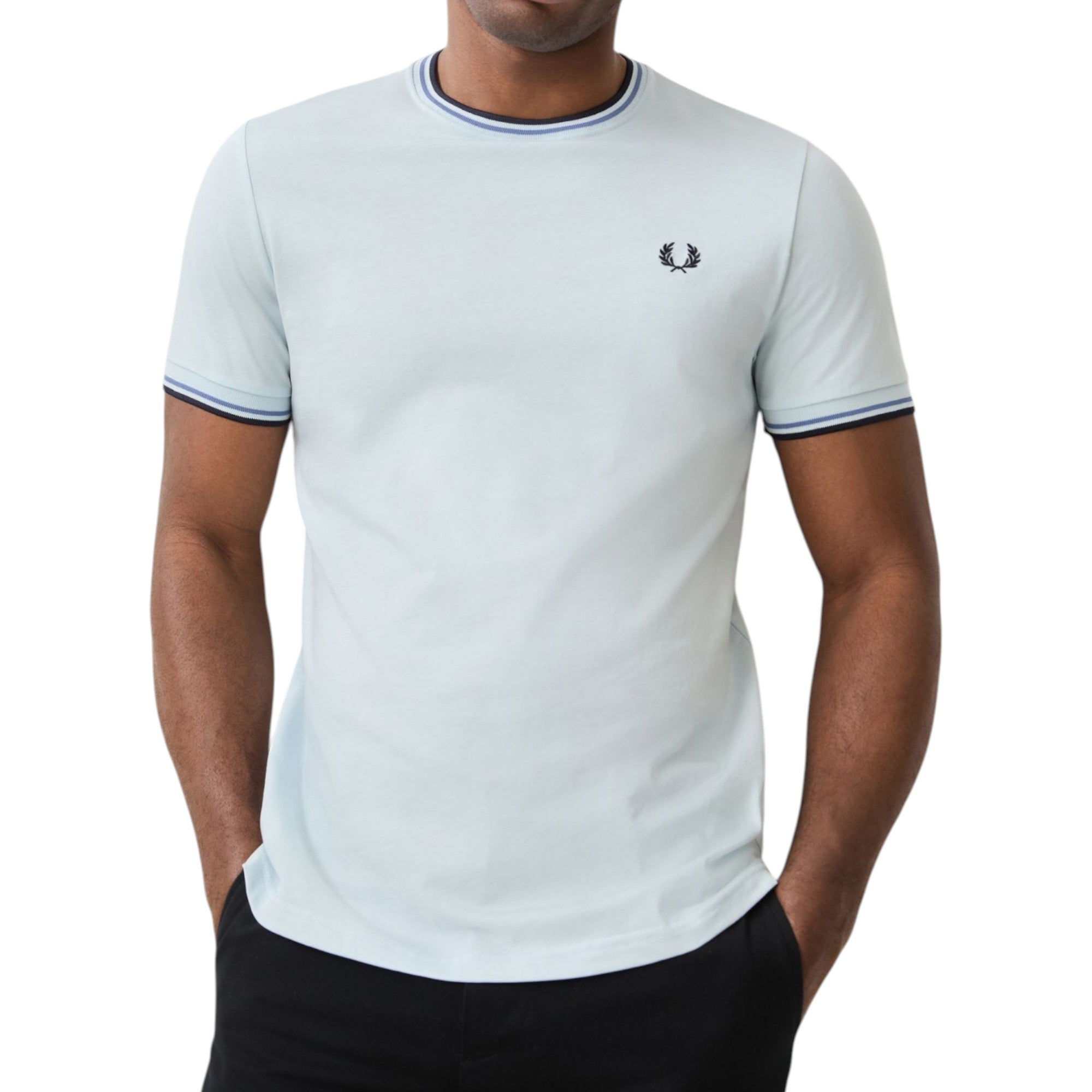 Fred Perry Twin Tipped Mens T Shirt Crew Neck Short Sleeve Summer Tee