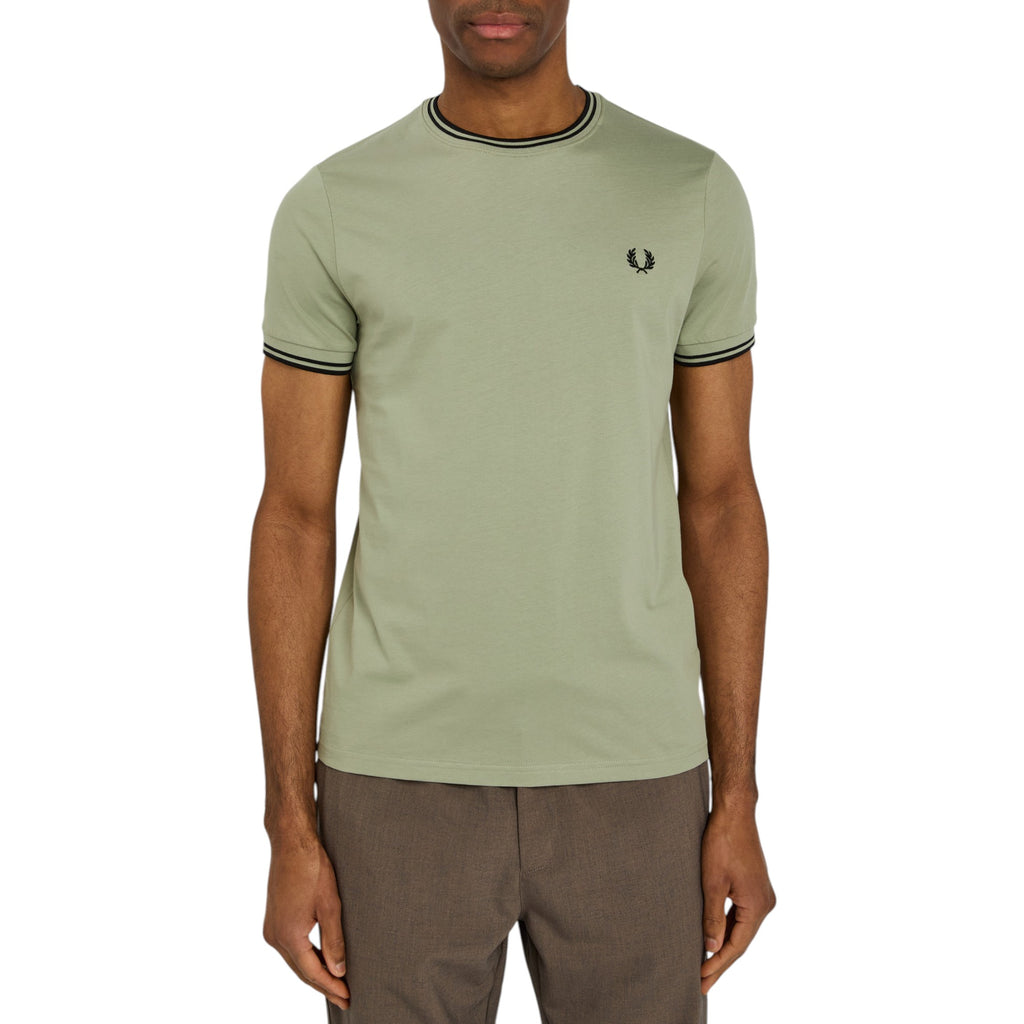 Fred Perry Twin Tipped Mens T Shirt Crew Neck Short Sleeve Summer Tee