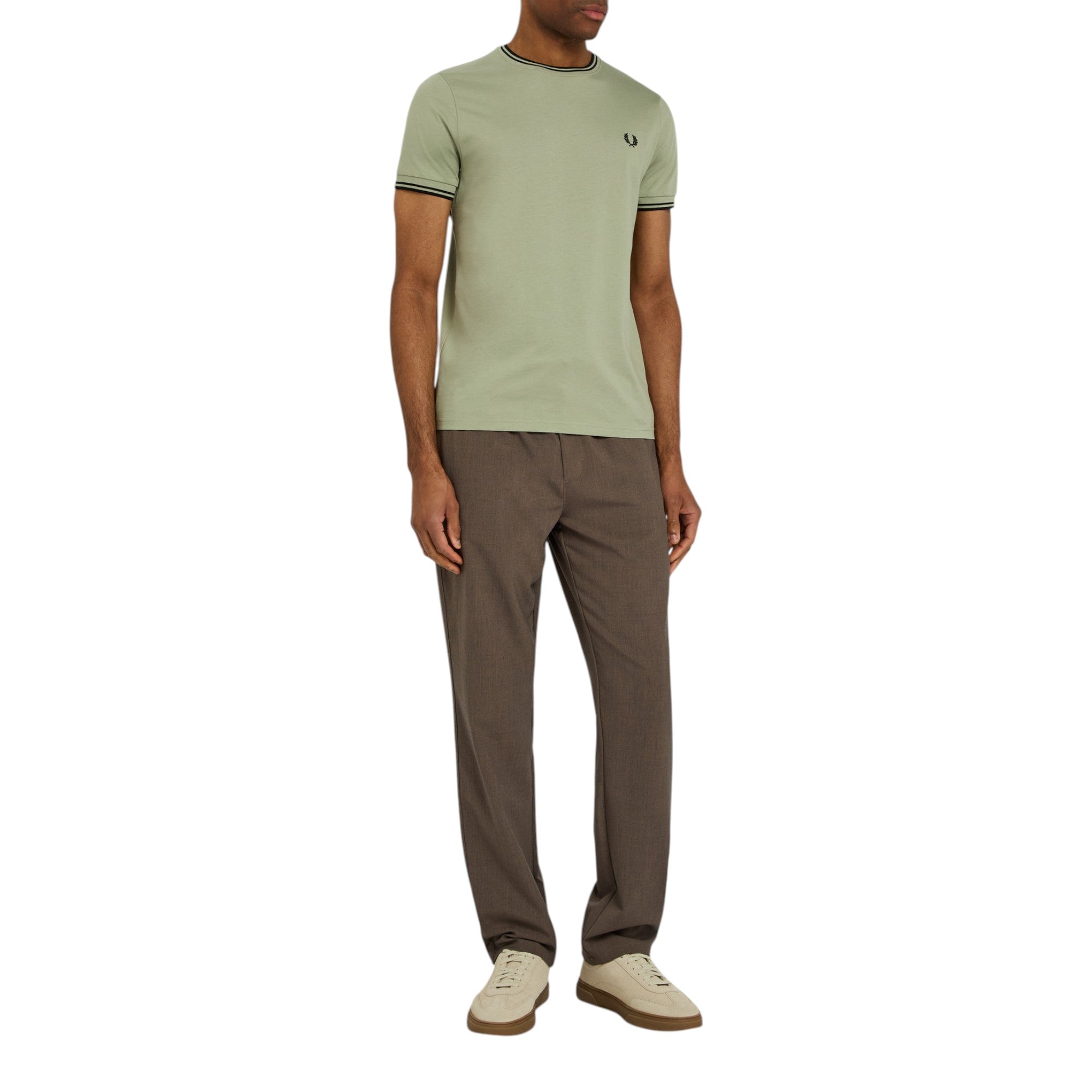 Fred Perry Twin Tipped Mens T Shirt Crew Neck Short Sleeve Summer Tee