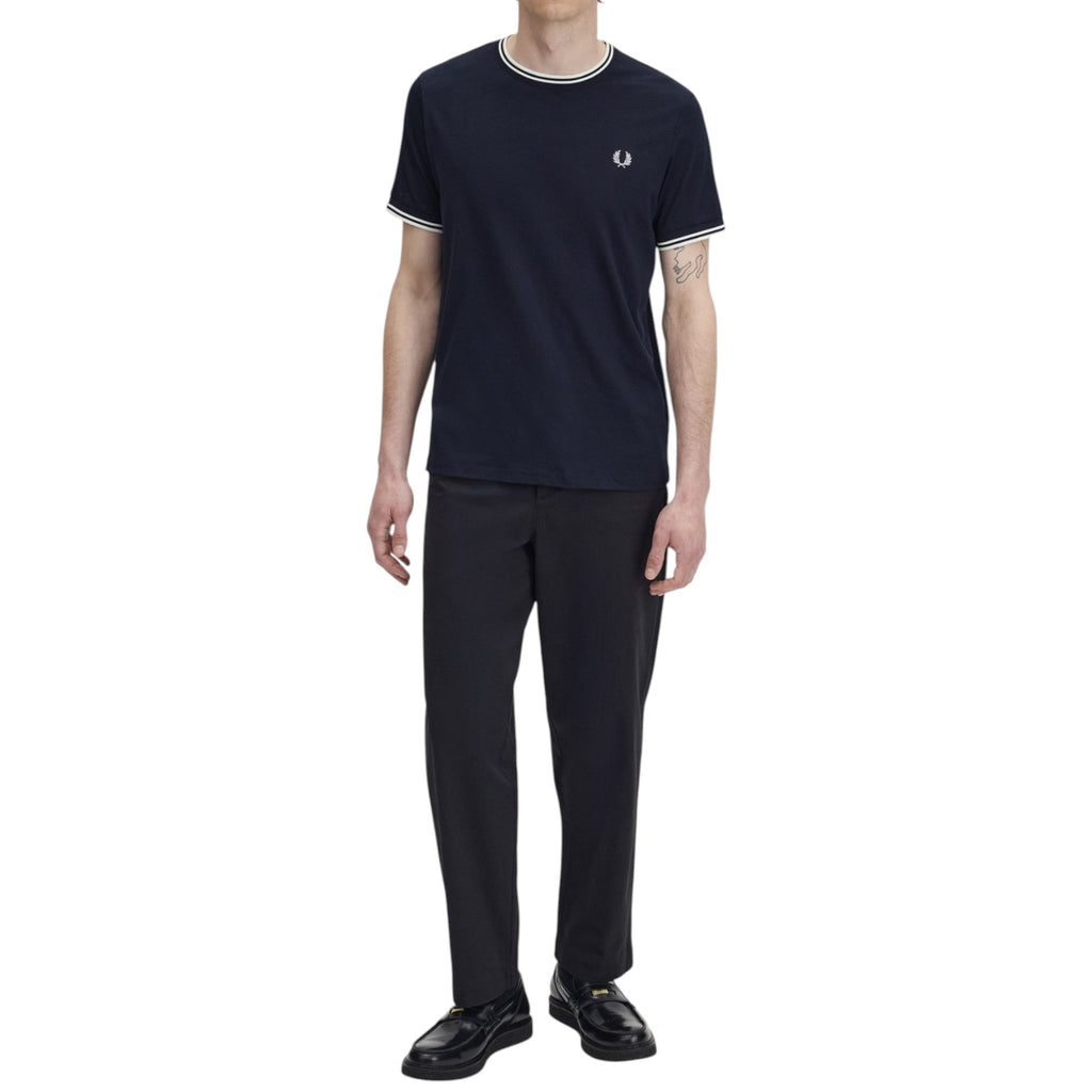 Fred Perry Twin Tipped Mens T Shirt Crew Neck Short Sleeve Summer Tee