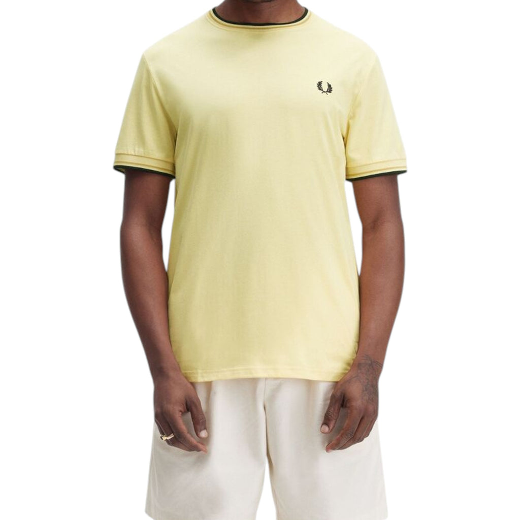 Fred Perry Twin Tipped Mens T Shirt Crew Neck Short Sleeve Summer Tee