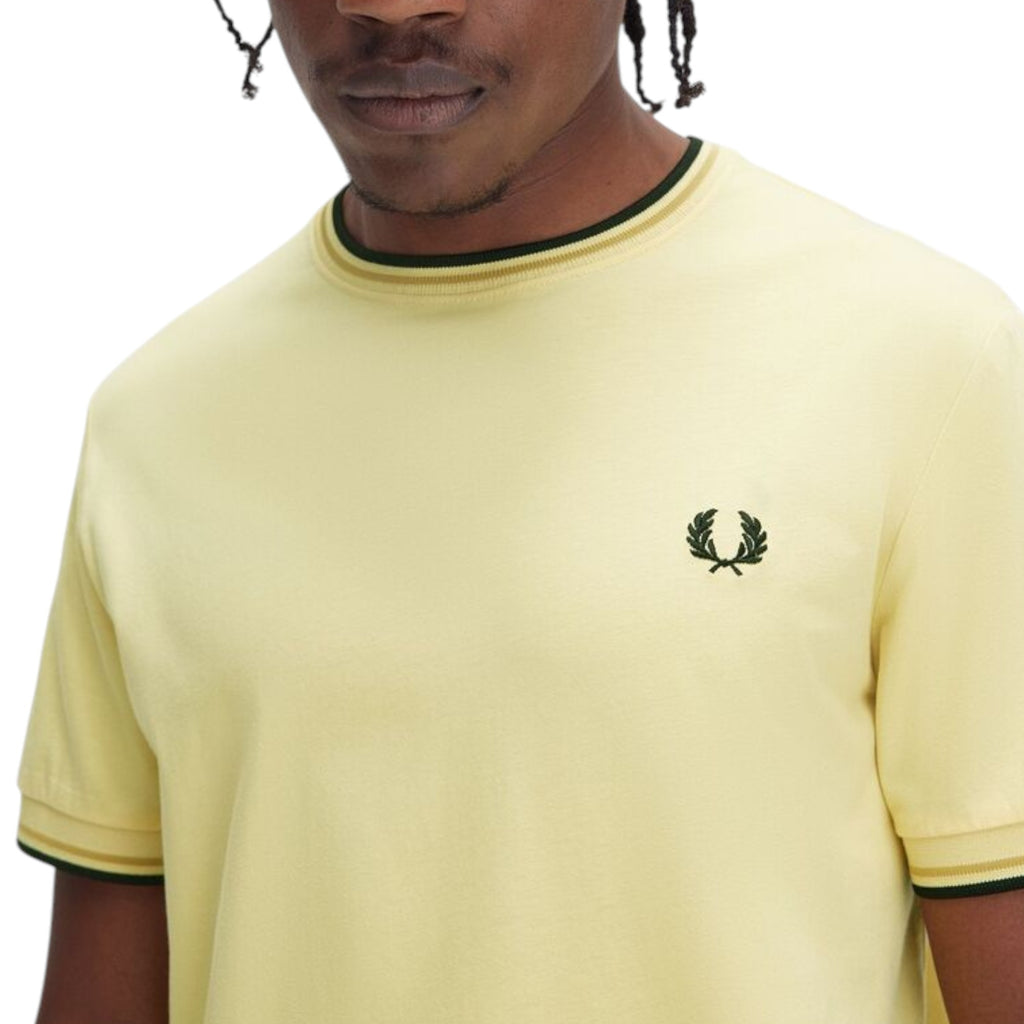 Fred Perry Twin Tipped Mens T Shirt Crew Neck Short Sleeve Summer Tee