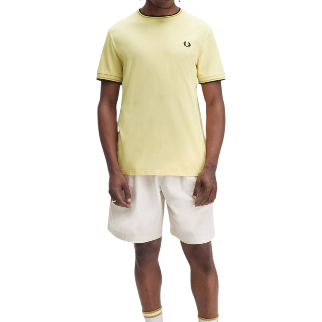 Fred Perry Twin Tipped Mens T Shirt Crew Neck Short Sleeve Summer Tee