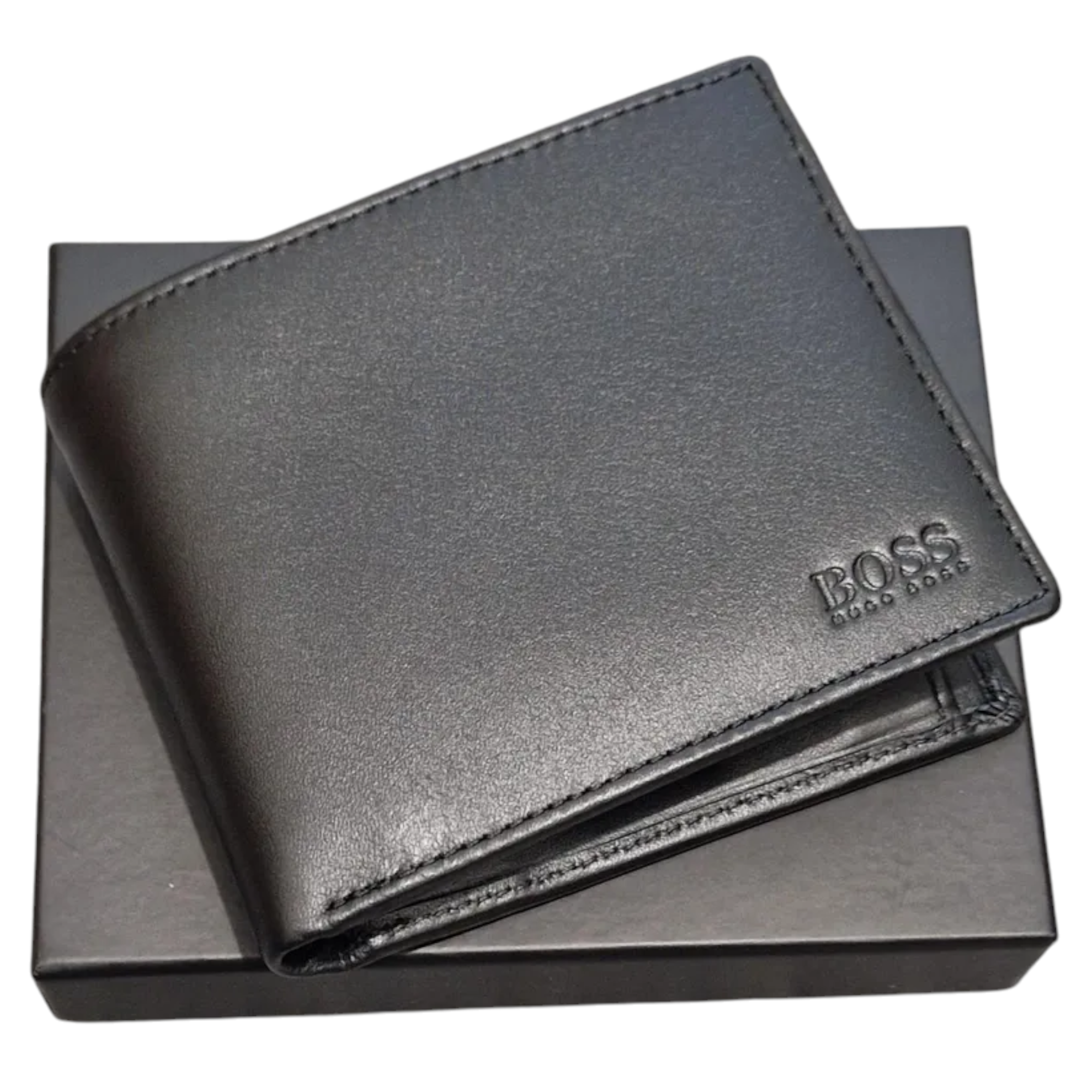 Hugo Boss Mens Wallet Asolo Genuine Leather Wallet Bifold Credit Card Holder Black