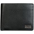 Hugo Boss Mens Genuine Leather Wallet Moneme Bifold Credit Card Holder Black
