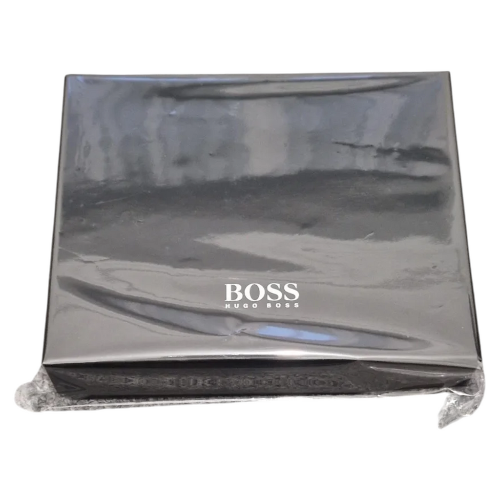 Hugo Boss Mens Genuine Leather Wallet Moneme Bifold Credit Card Holder Black
