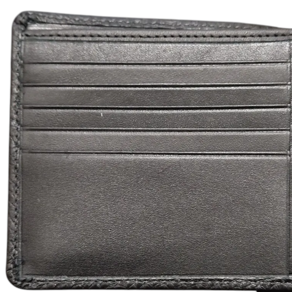 Hugo Boss Mens Genuine Leather Wallet Moneme Bifold Credit Card Holder Black
