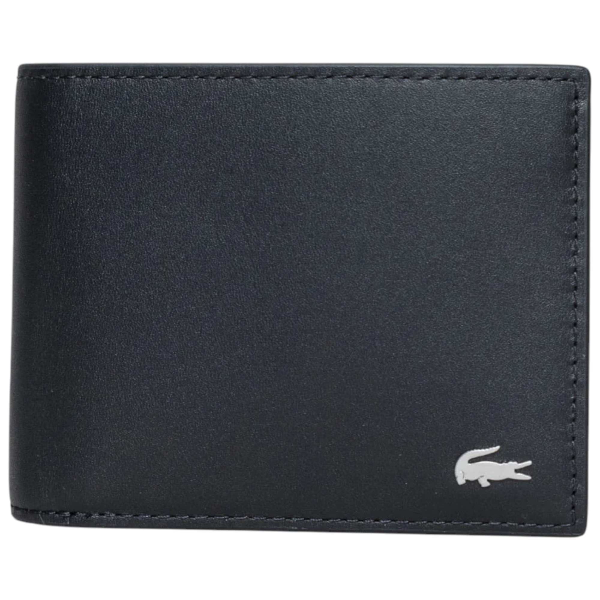 Lacoste Mens Wallet Genuine Leather Small Billfold Credit Card Holder Black