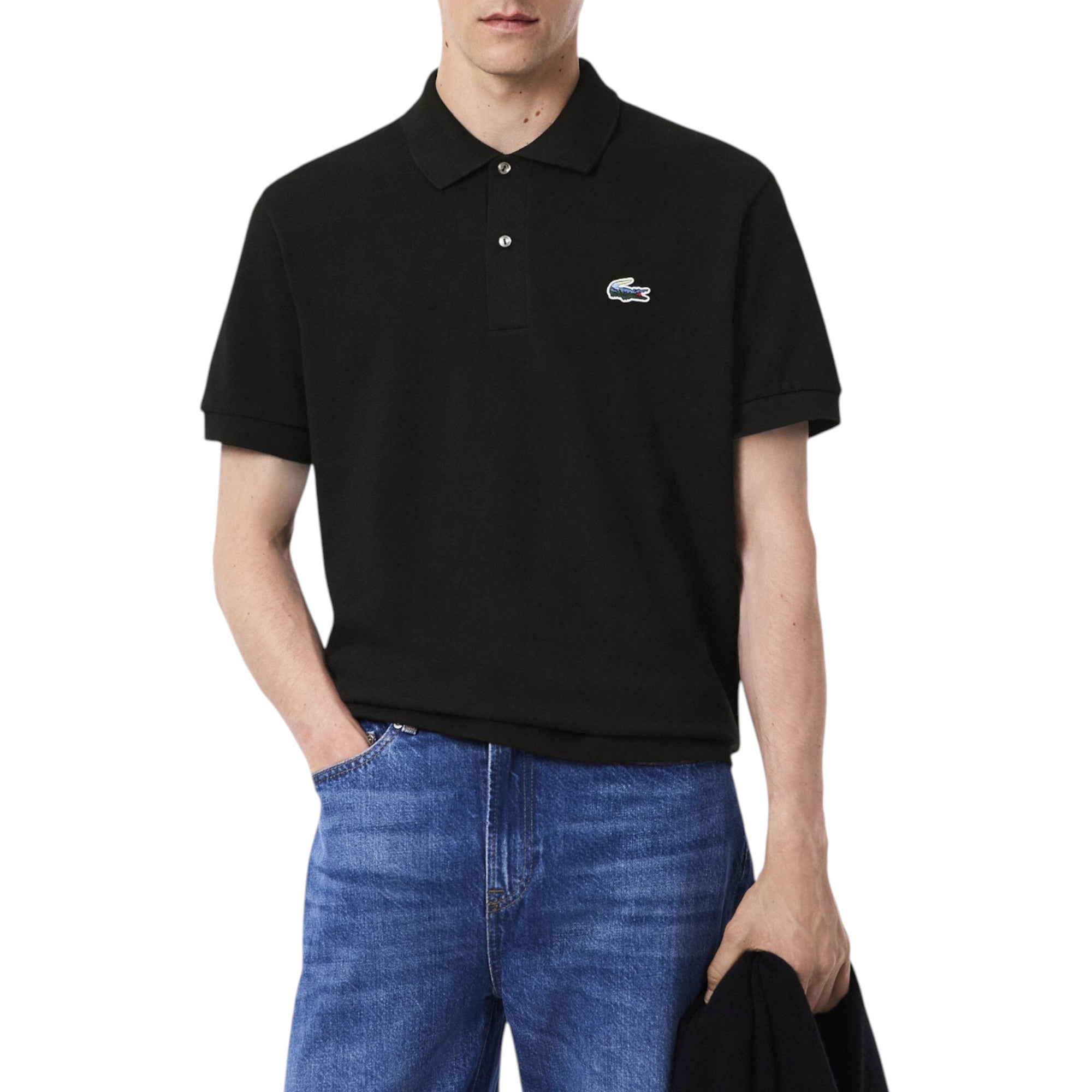 Lacoste Mens Polo Shirts Classic Fit Landscape Crocodile Pique Golf Polo Shirt