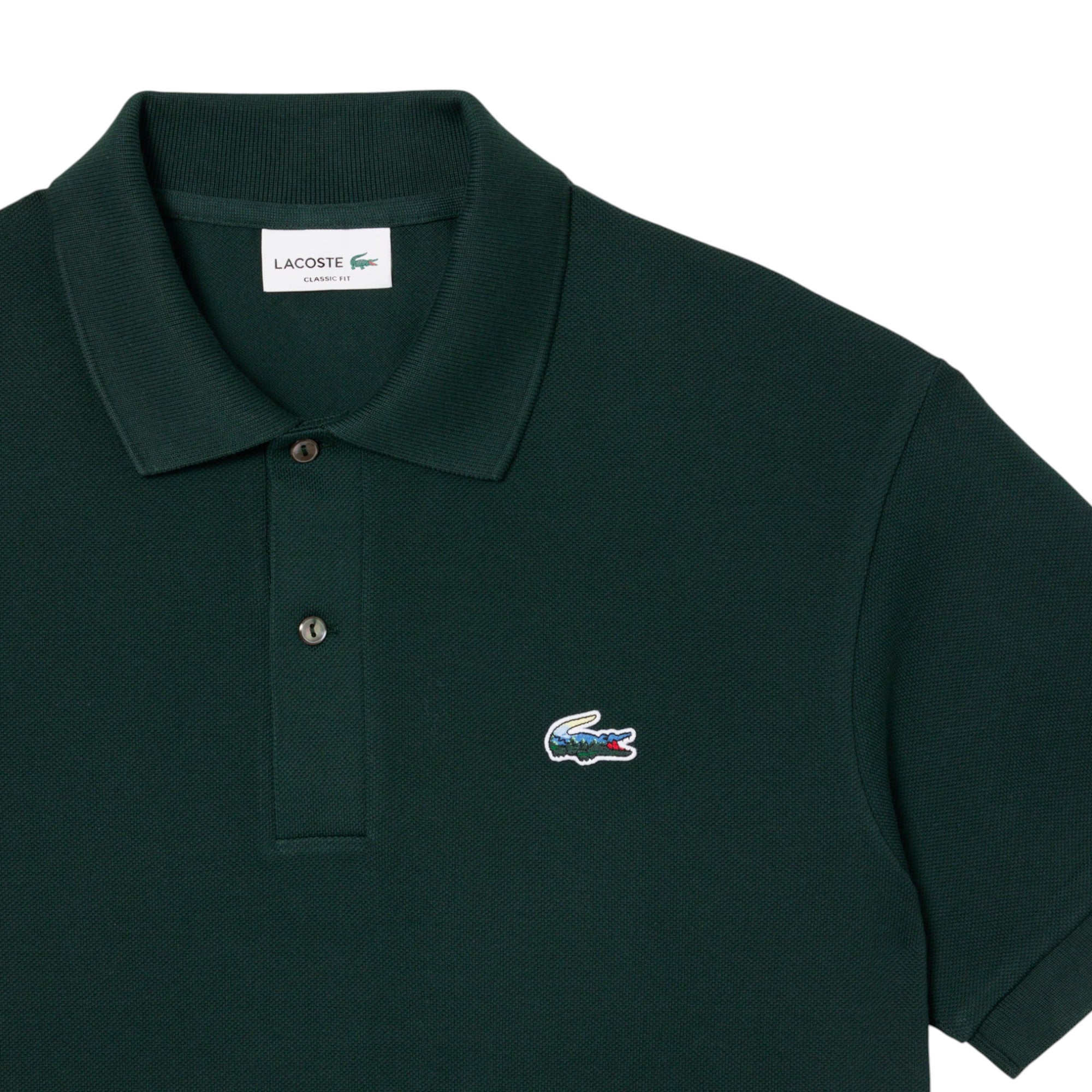 Lacoste Mens Polo Shirts Classic Fit Landscape Crocodile Pique Golf Polo Shirt