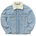 Levis Mens Denim Jacket Sherpa Trucker Woven Blue