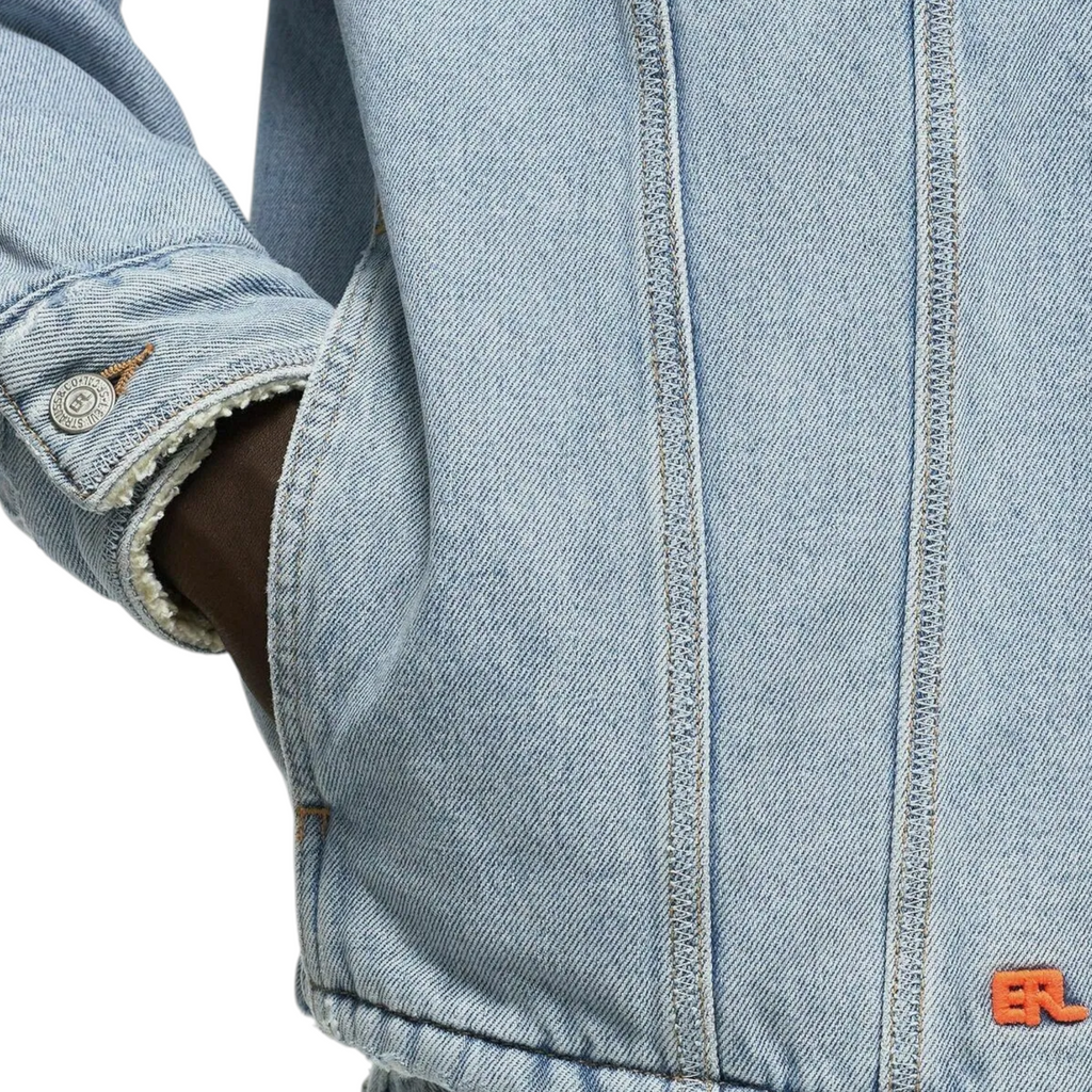 Levis Mens Denim Jacket Sherpa Trucker Woven Blue