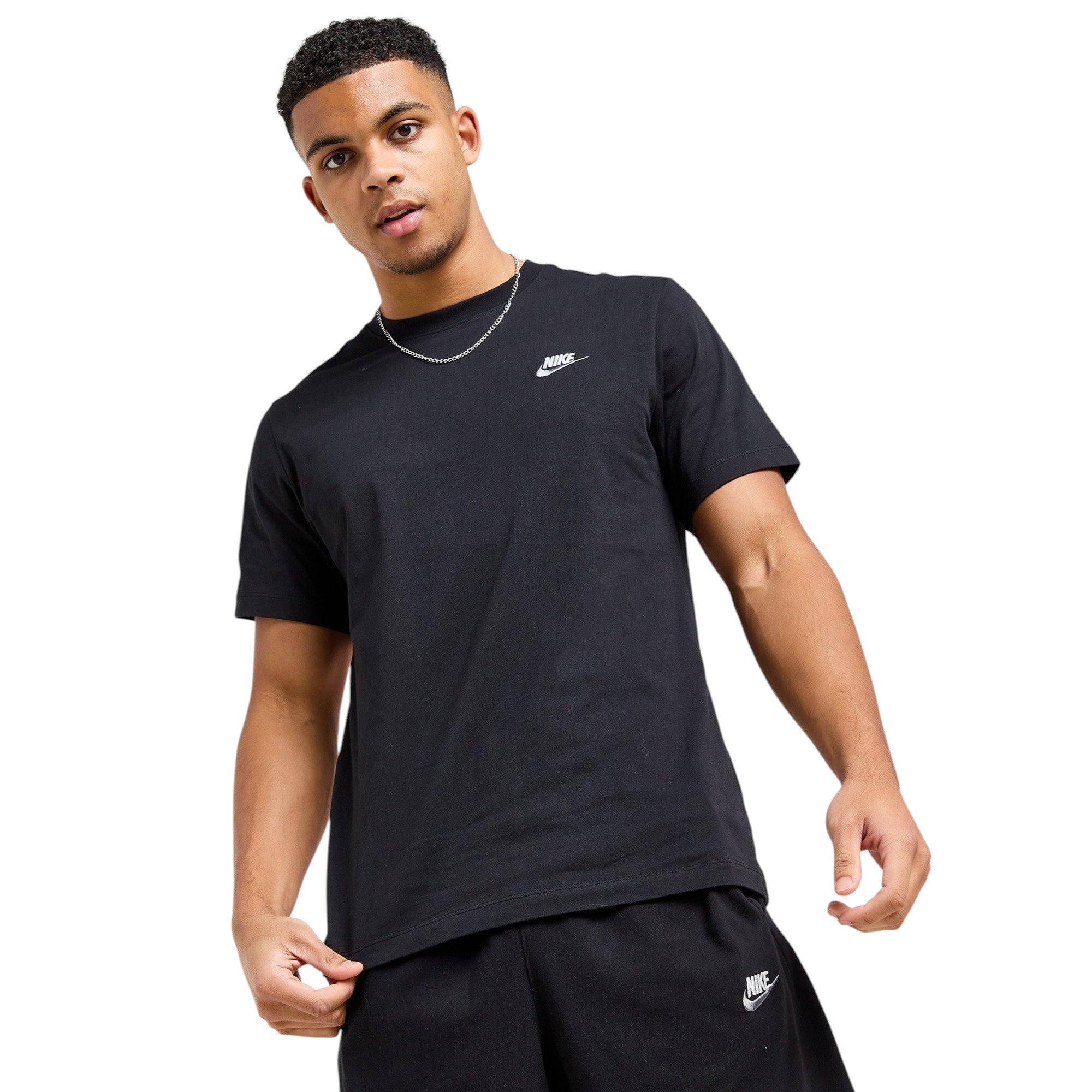 Nike Core Mens T Shirts Sportswear Club Swoosh Embroidered Futura Logo Tee