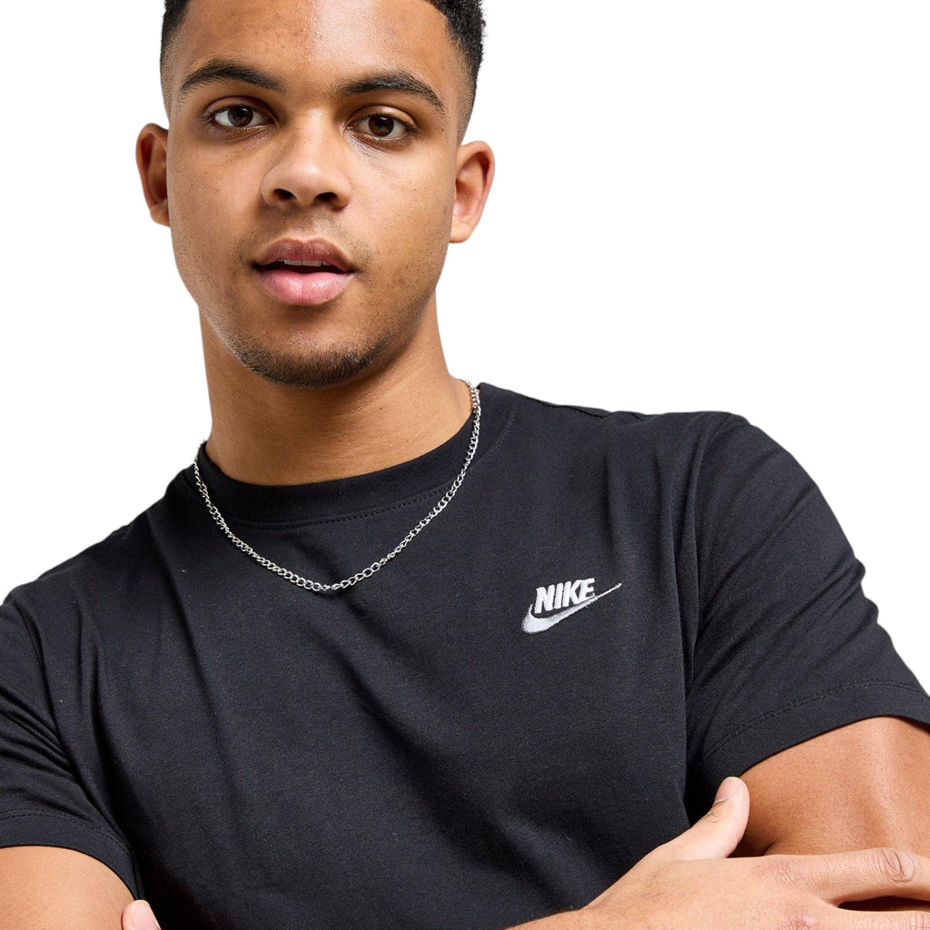 Nike Core Mens T Shirts Sportswear Club Swoosh Embroidered Futura Logo Tee