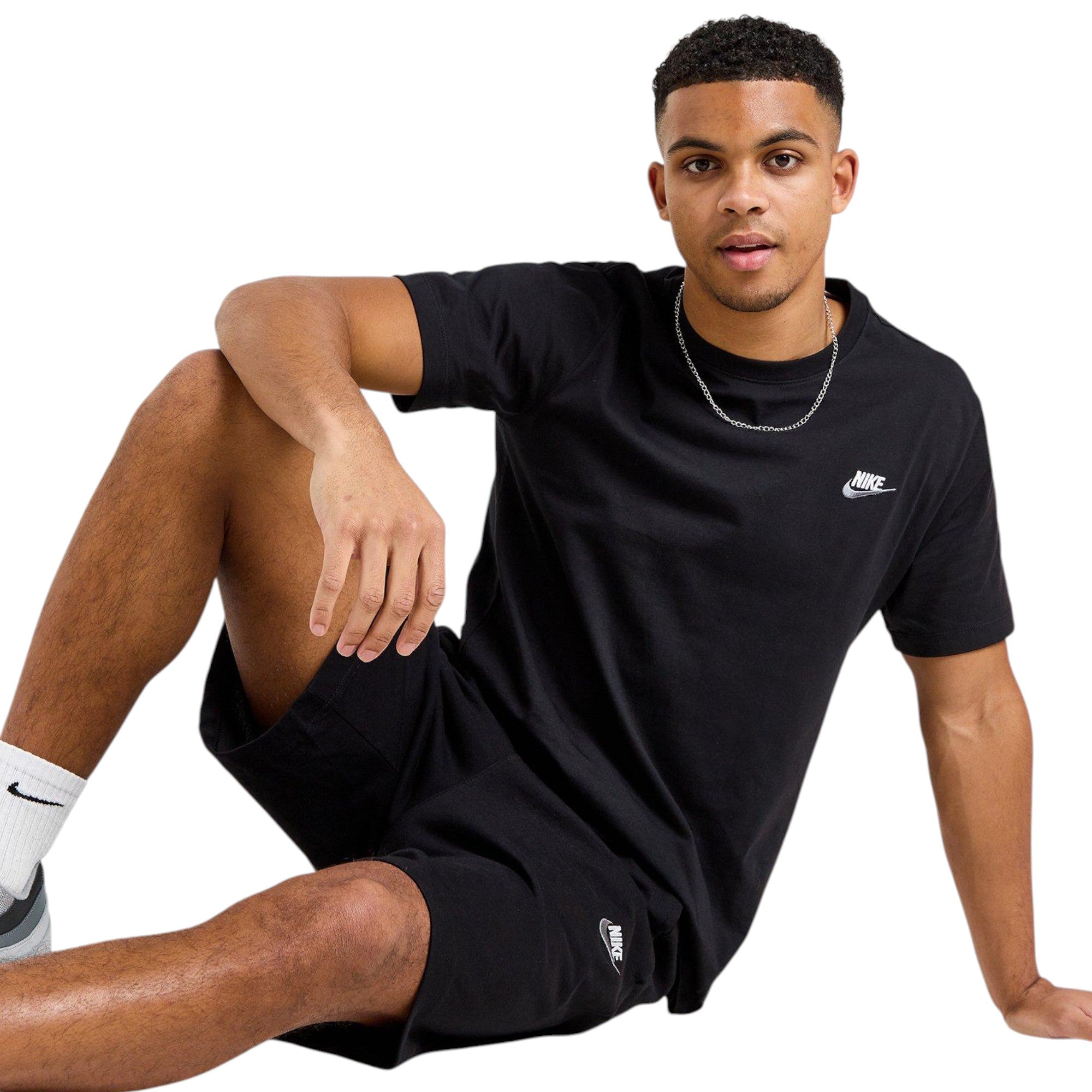 Nike Core Mens T Shirts Sportswear Club Swoosh Embroidered Futura Logo Tee